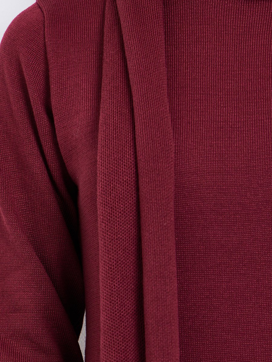 Burgundy Knit Midi Sweater Dress