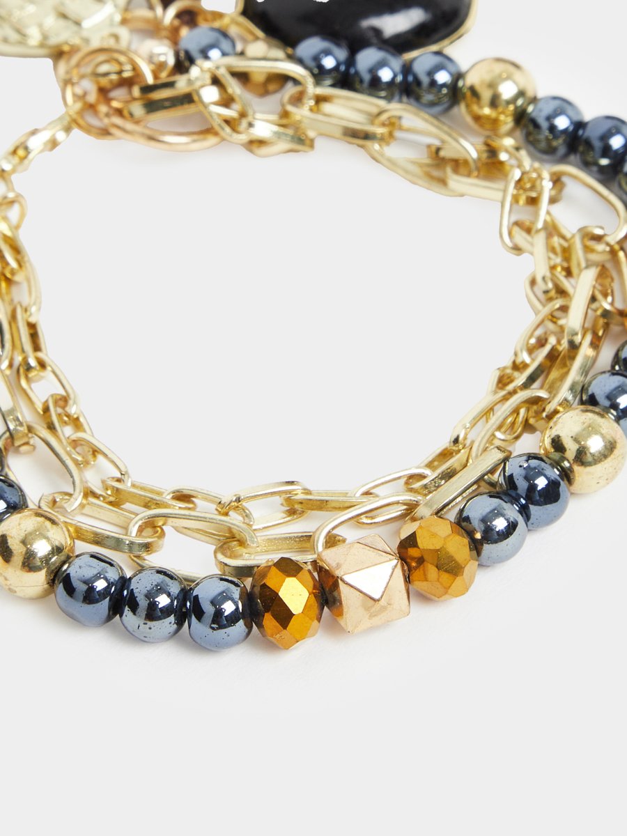 Layered Charm Bracelet with Tassel