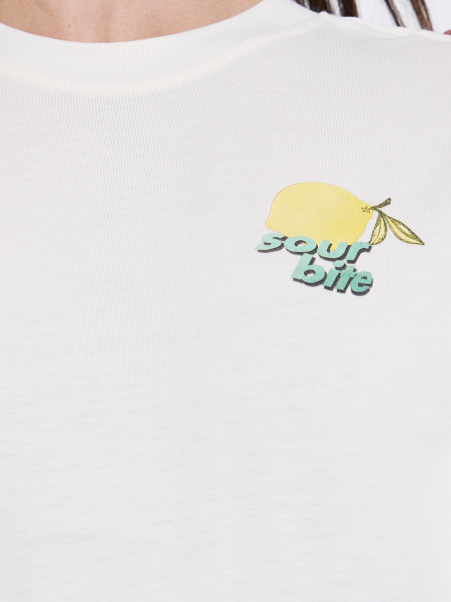 Cream Graphic Print Oversized T-Shirt