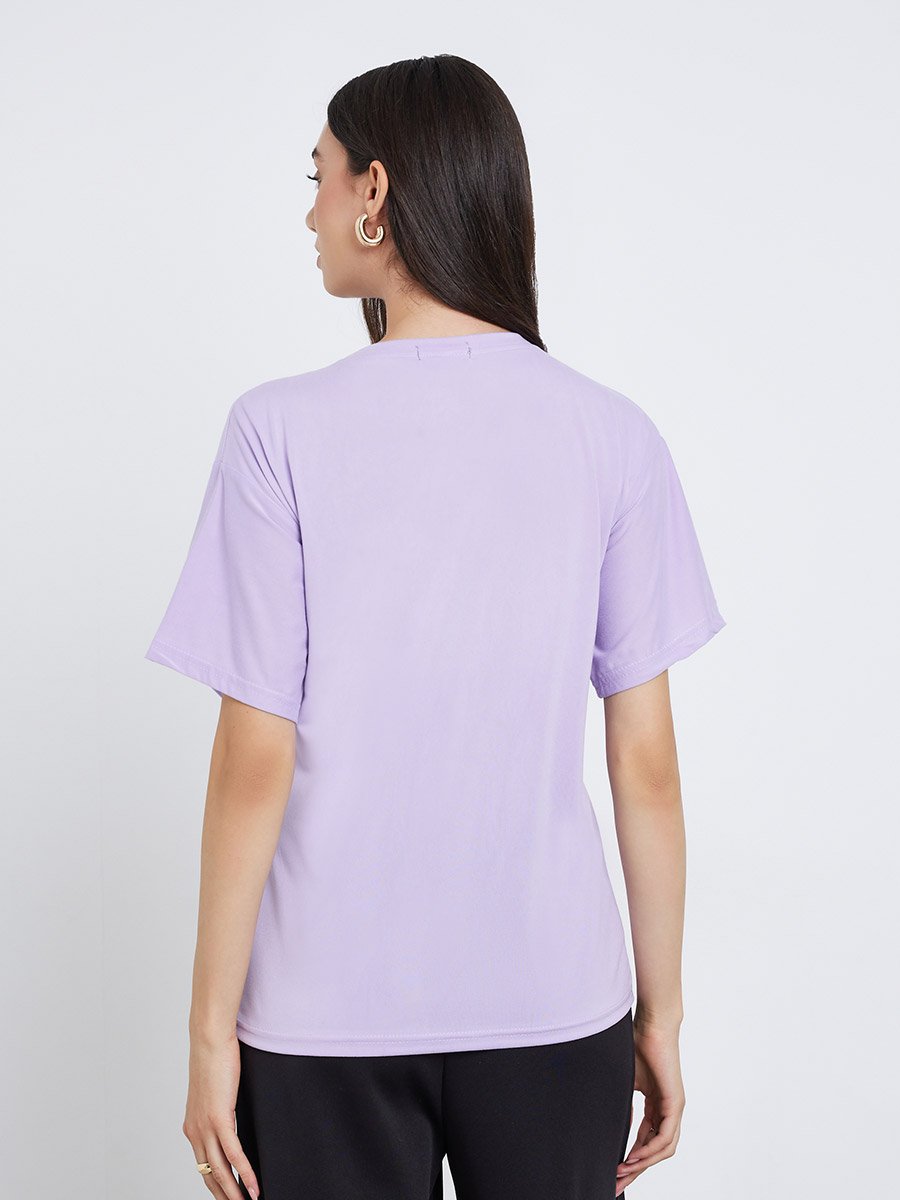 Purple Graphic Print Regular Fit T-Shirt