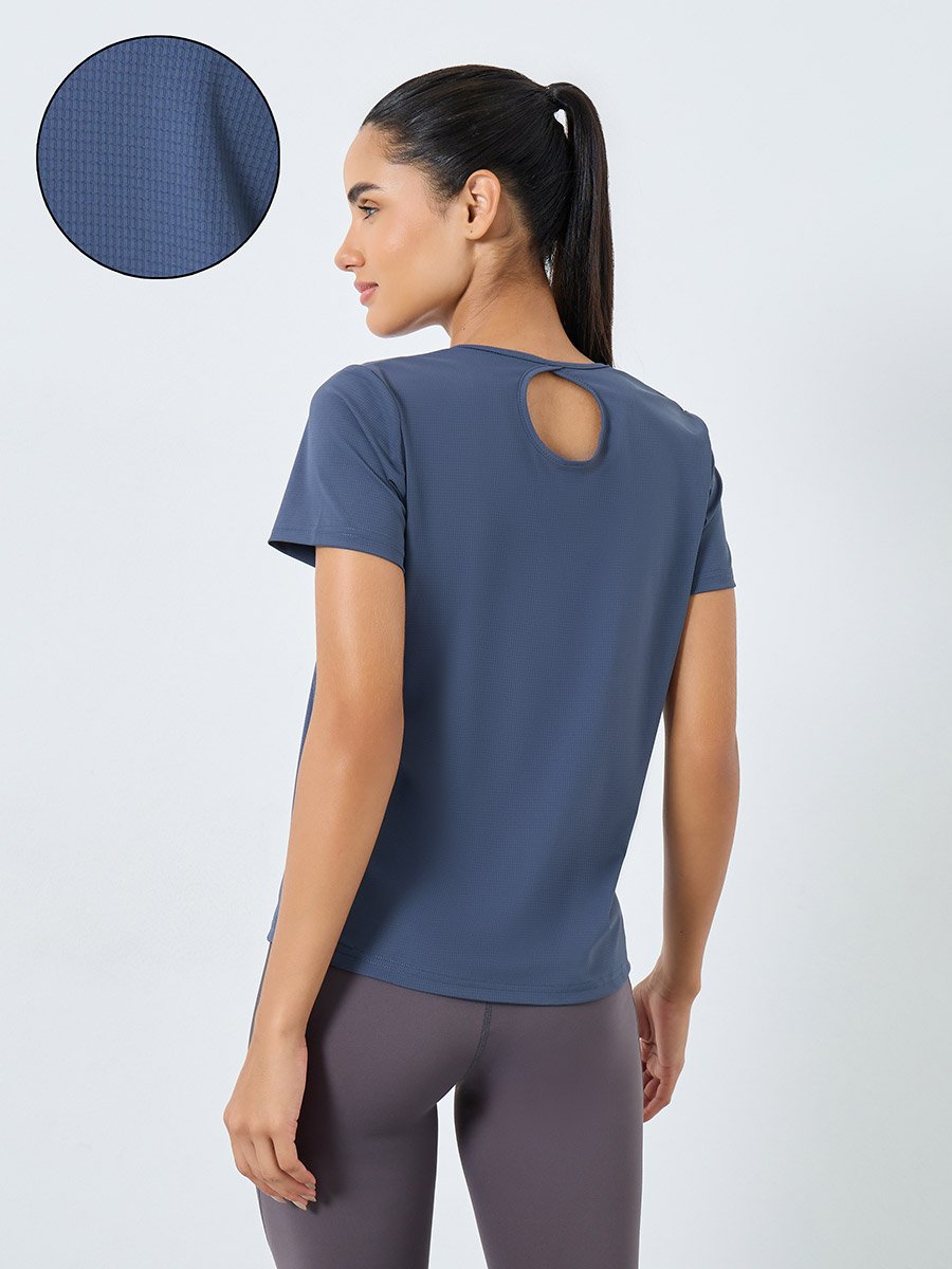 Back Teardrop Peep Textured Top