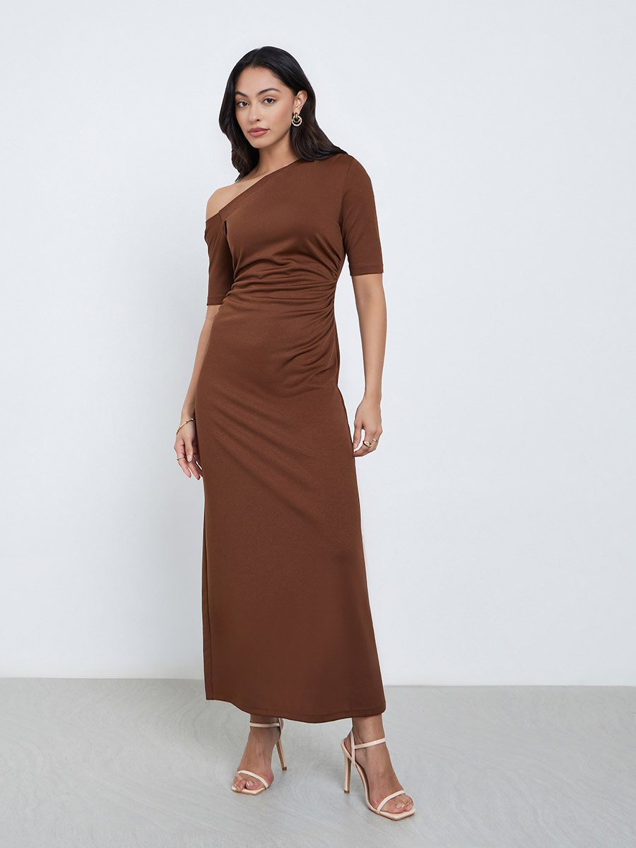 short sleeve tiered midi dress Rust Floral Short Sleeve Tiered Midi Dress