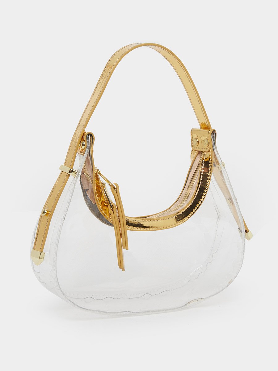 Transparent Mini Handbag with Zip Closure