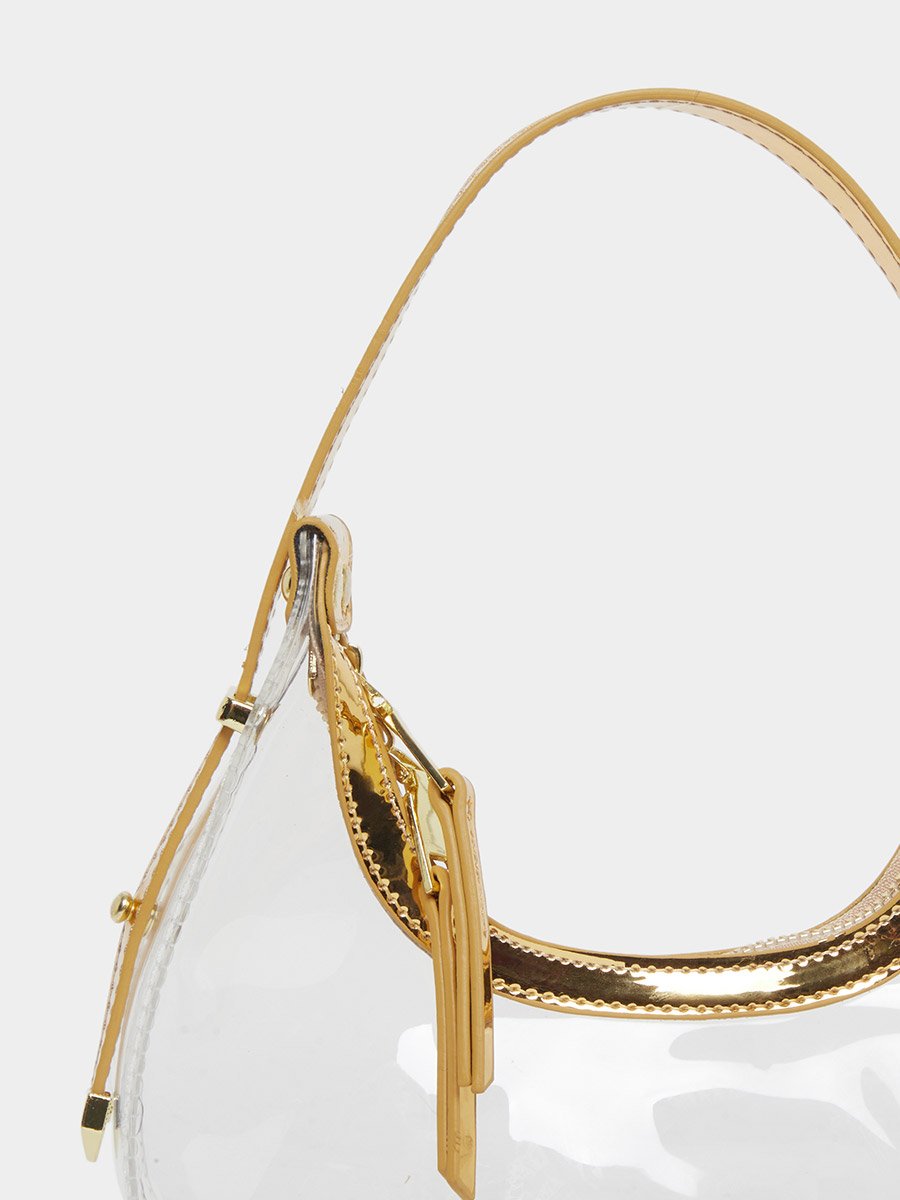 Transparent Mini Handbag with Zip Closure