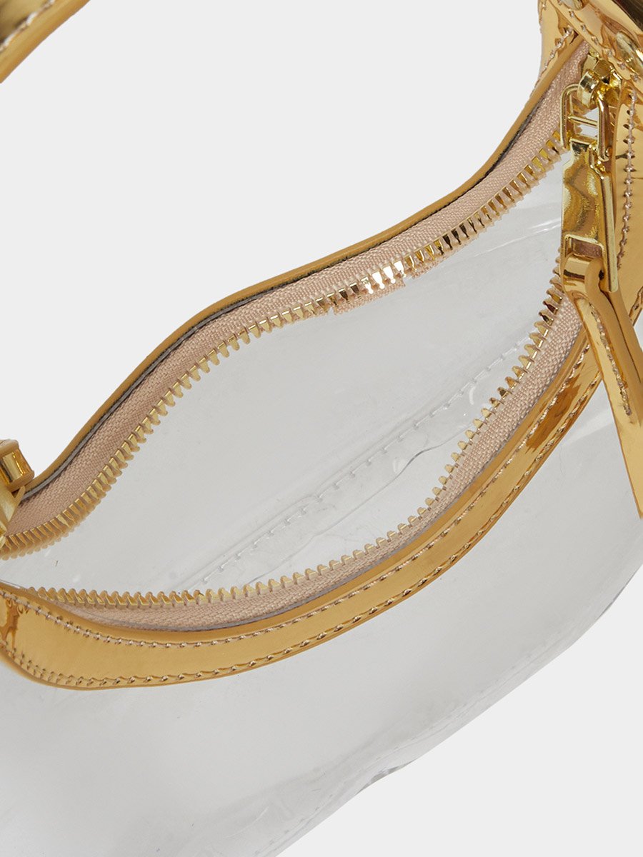 Transparent Mini Handbag with Zip Closure