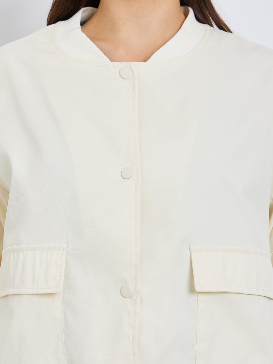 Regular Fit Regular Length Plain Bomber Jacket
