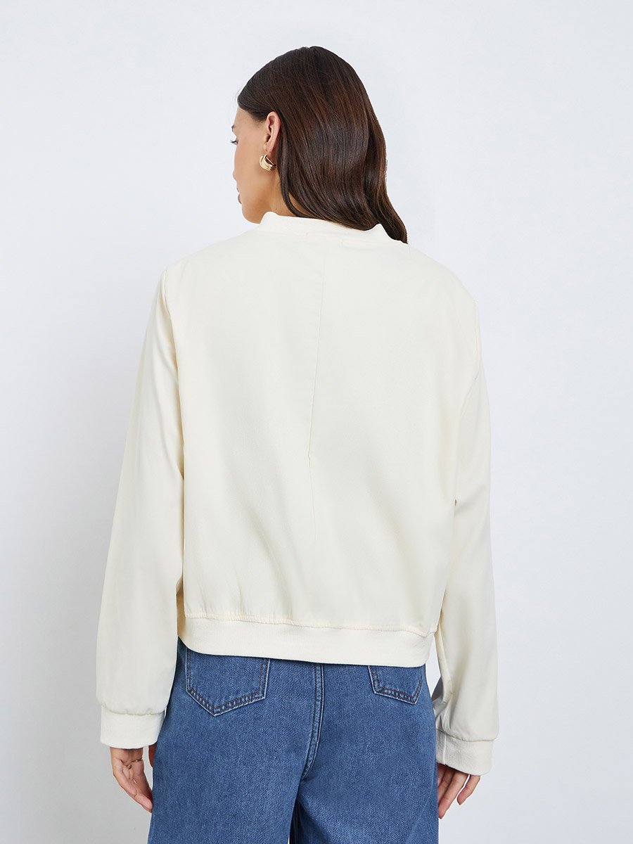 Regular Fit Regular Length Plain Bomber Jacket