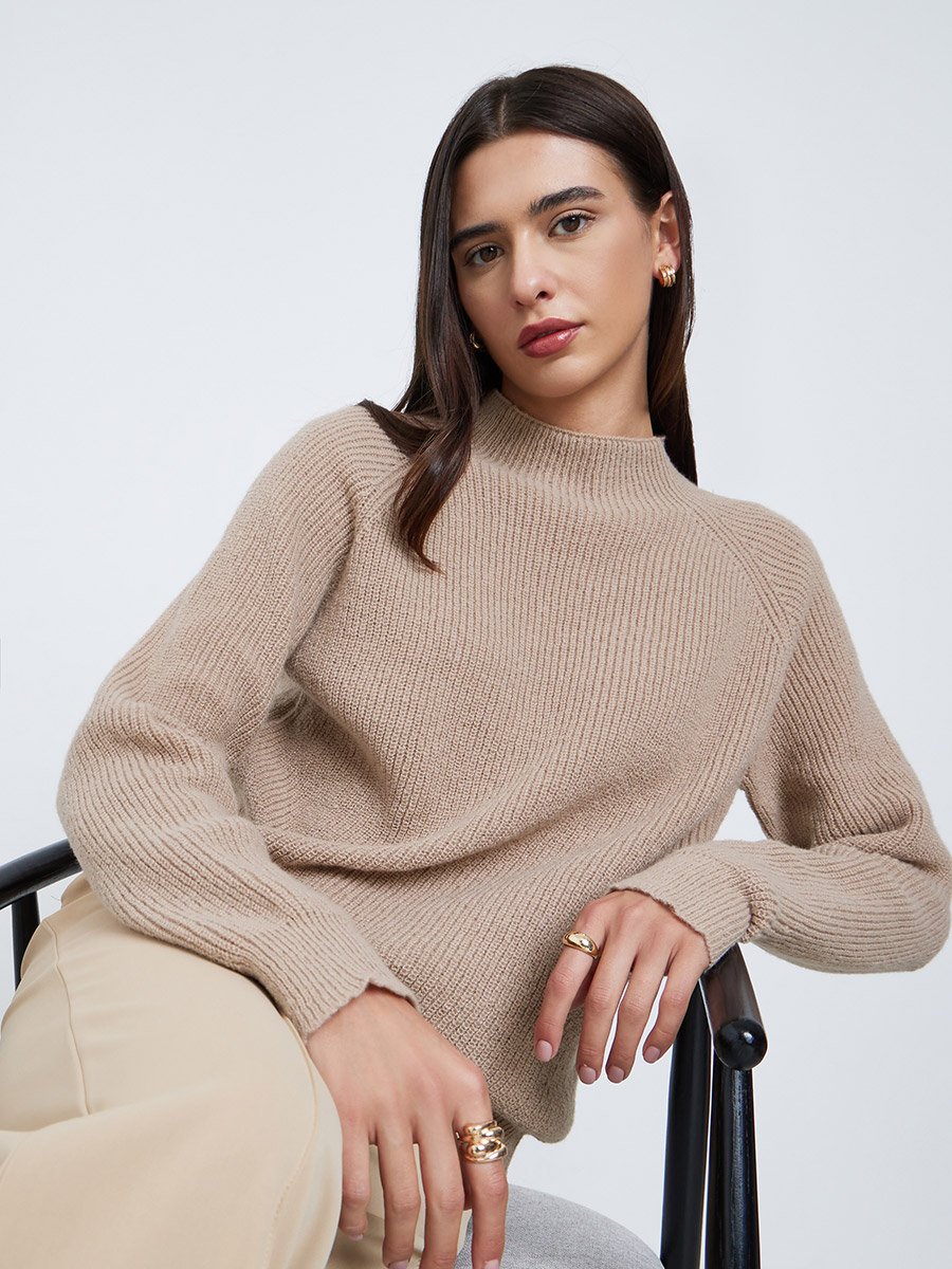 Beige Regular Fit Sweater