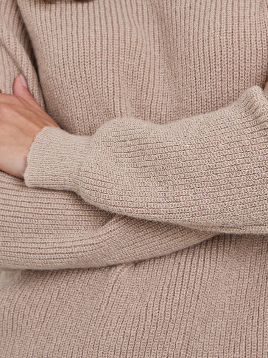 Beige Regular Fit Sweater