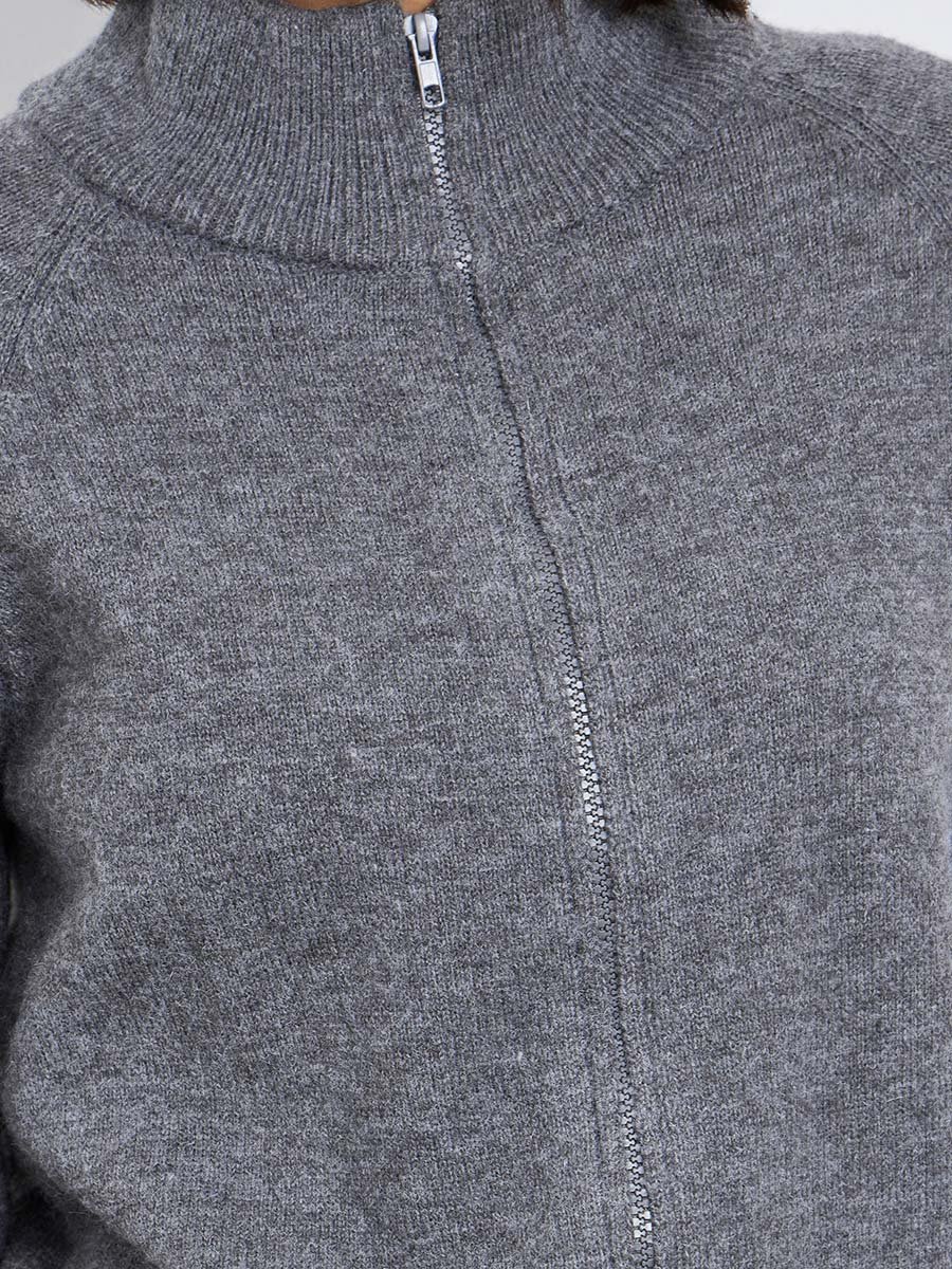 Charcoal Grey Regular Fit Knit Cardigan