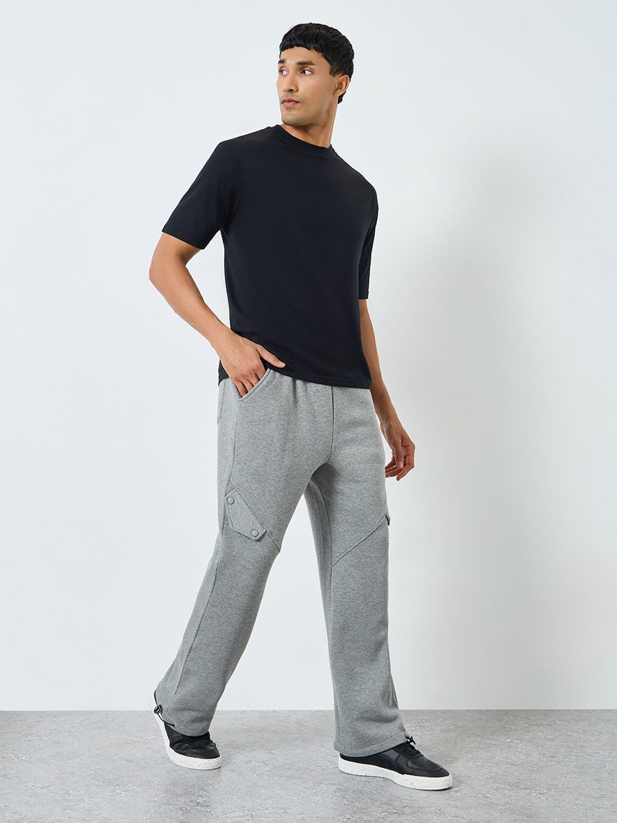 Men Oversize Panel Flap Heavy Fleece Joggers