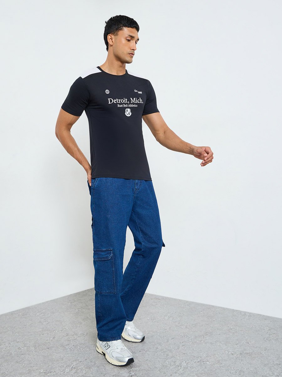 Men Black Graphic Print T-Shirt