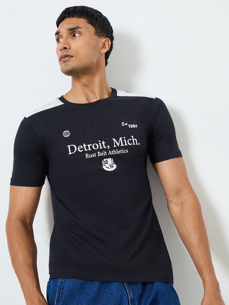 Men Black Graphic Print T-Shirt
