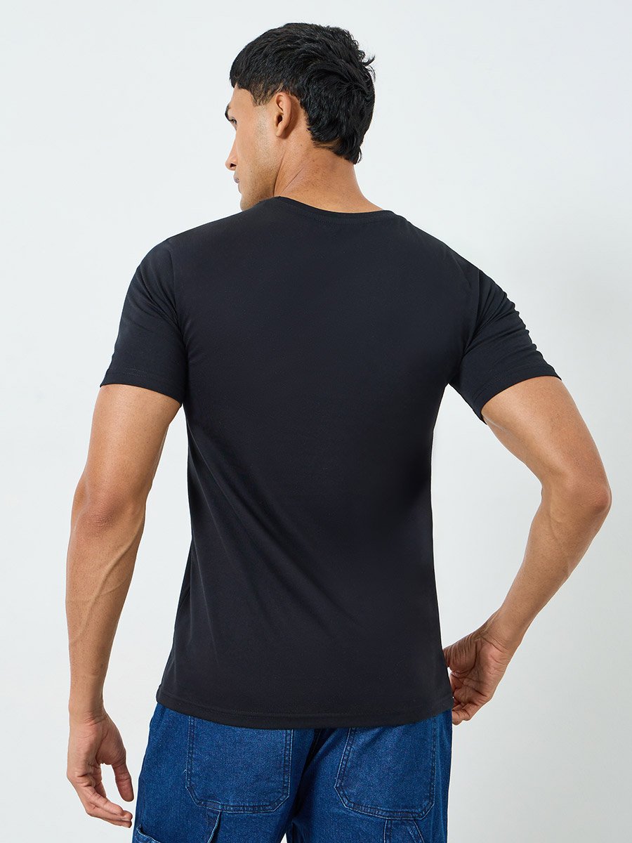 Men Black Graphic Print T-Shirt