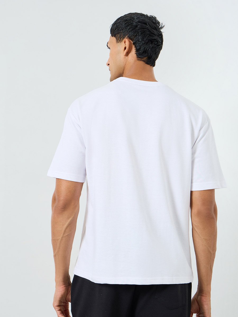 Men Oversized Embroidered Crew Neck T-Shirt