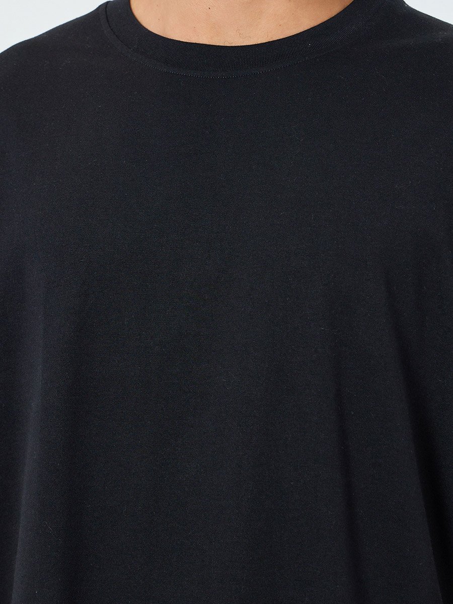 Men Black Oversized Tennis Graphic Jersey T-Shirt