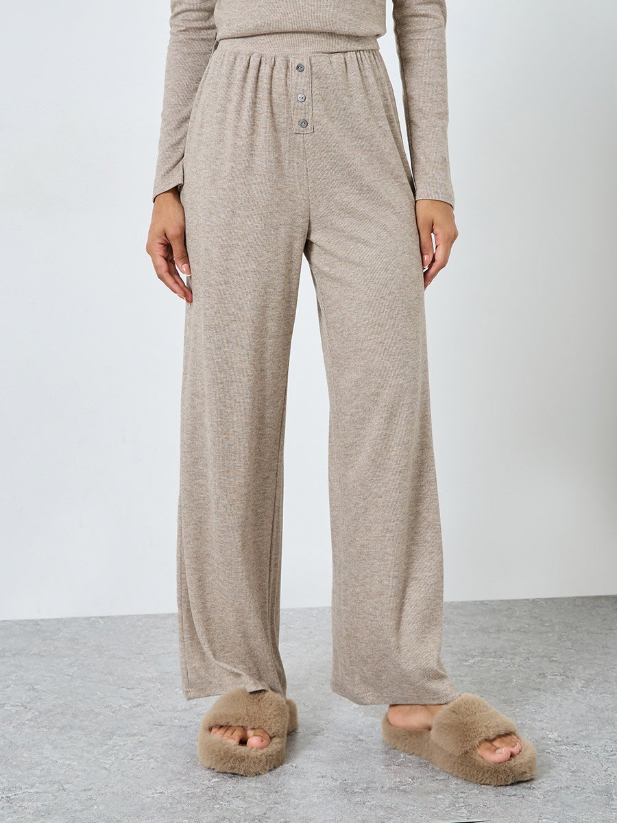 Supersoft Rib Placket Top and Placket Pyjama Set