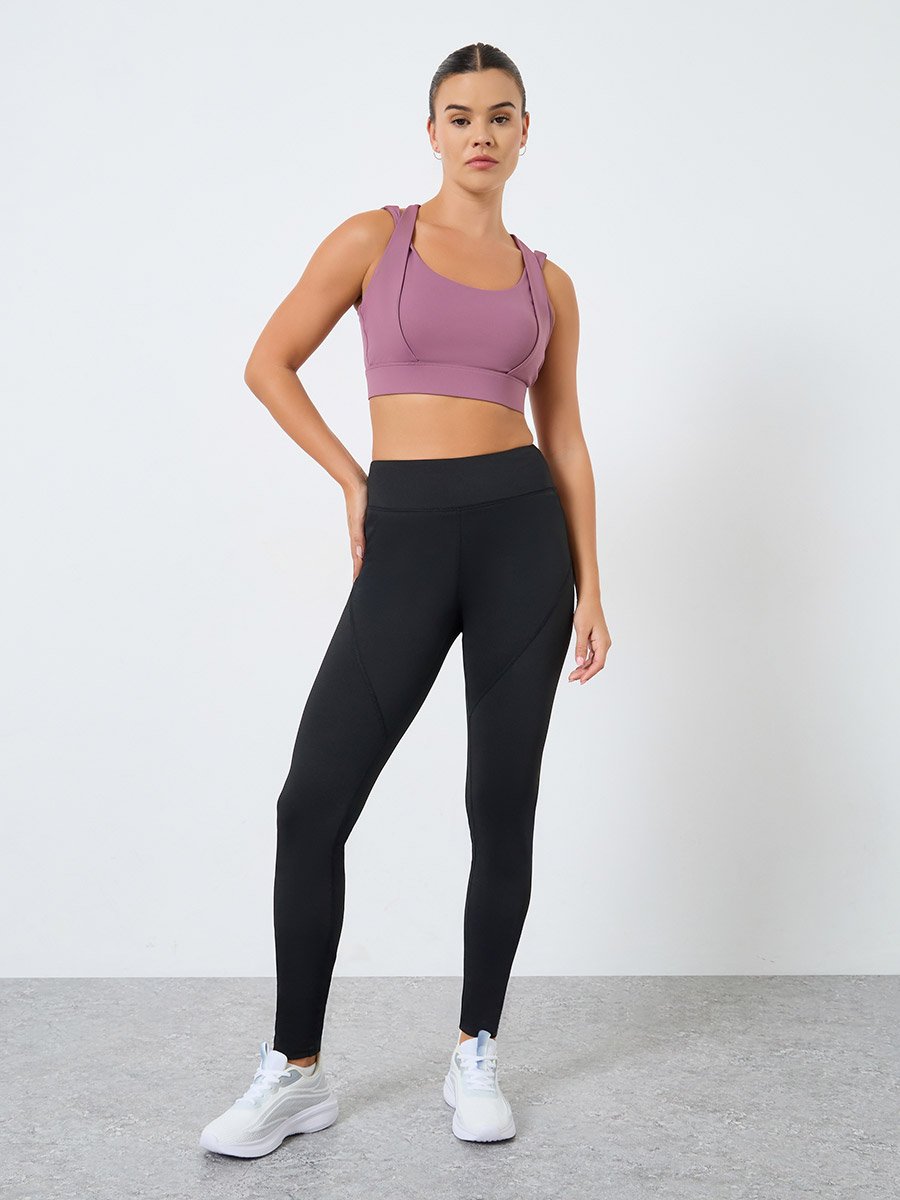 Multi Strap Overlay Hook and Eye Sports Bra