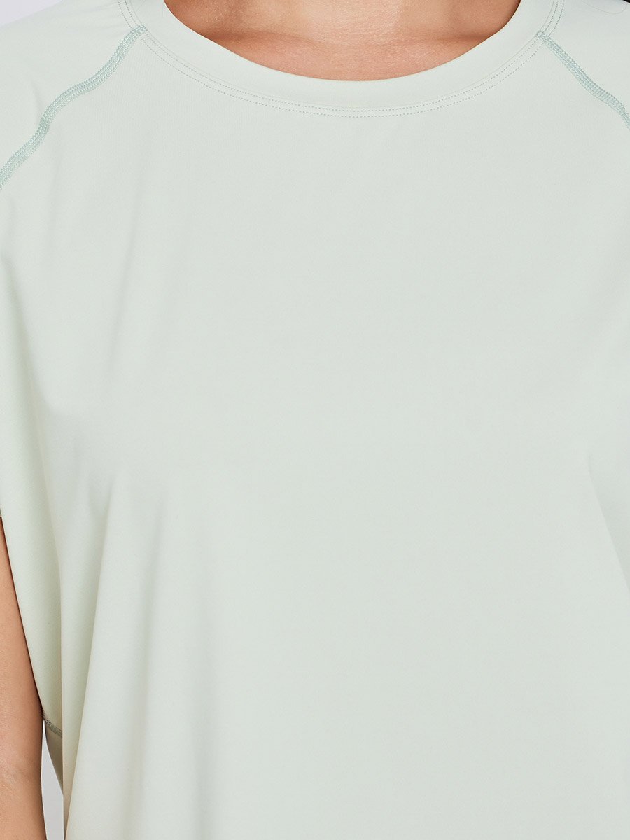 Back V Shaped Mesh Insert Boxy Fit Top