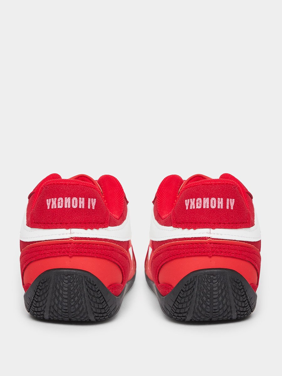Red Retro Lace Up Sneakers