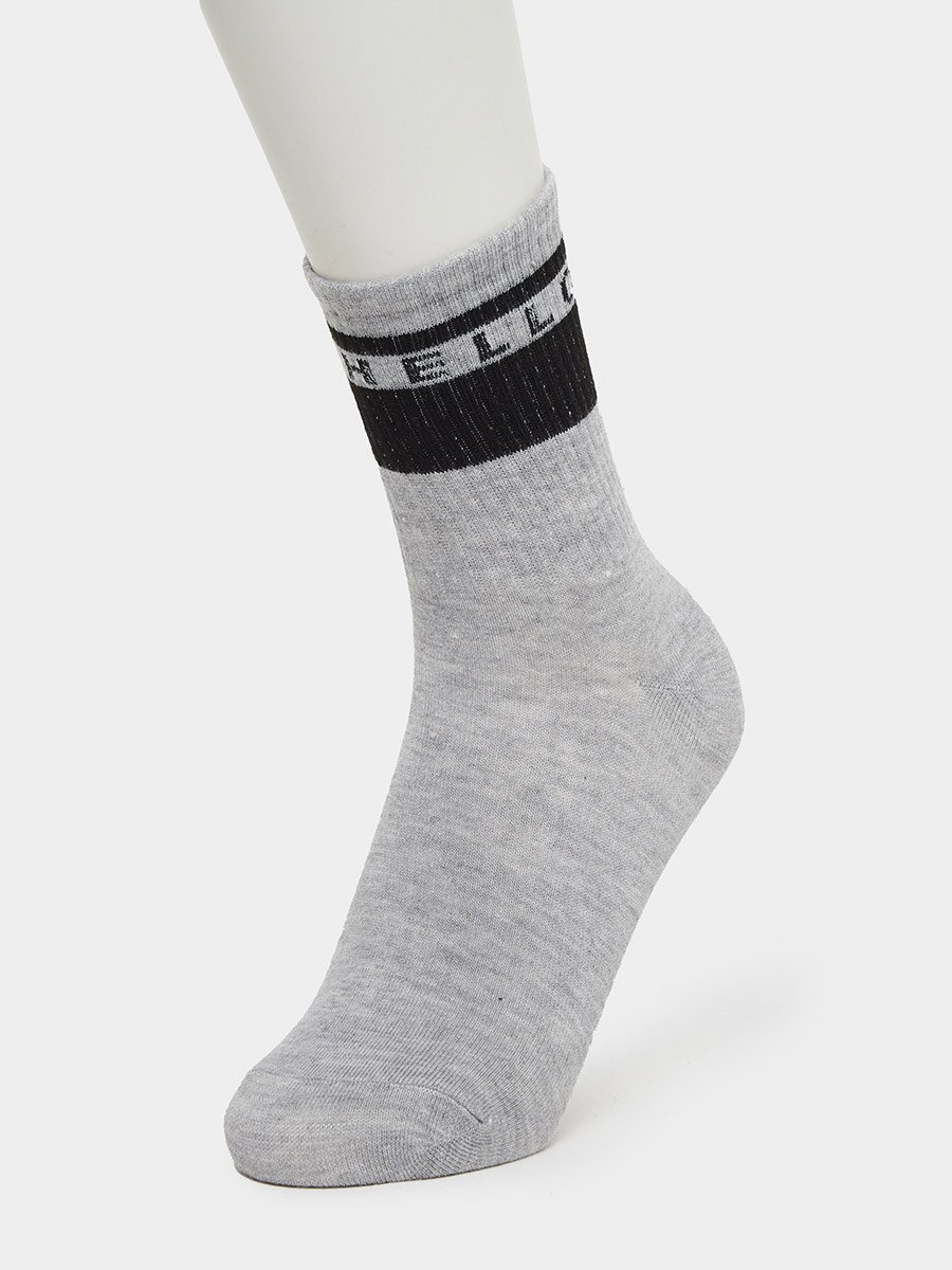 Set of 5 - Striped Cuff Crew Socks