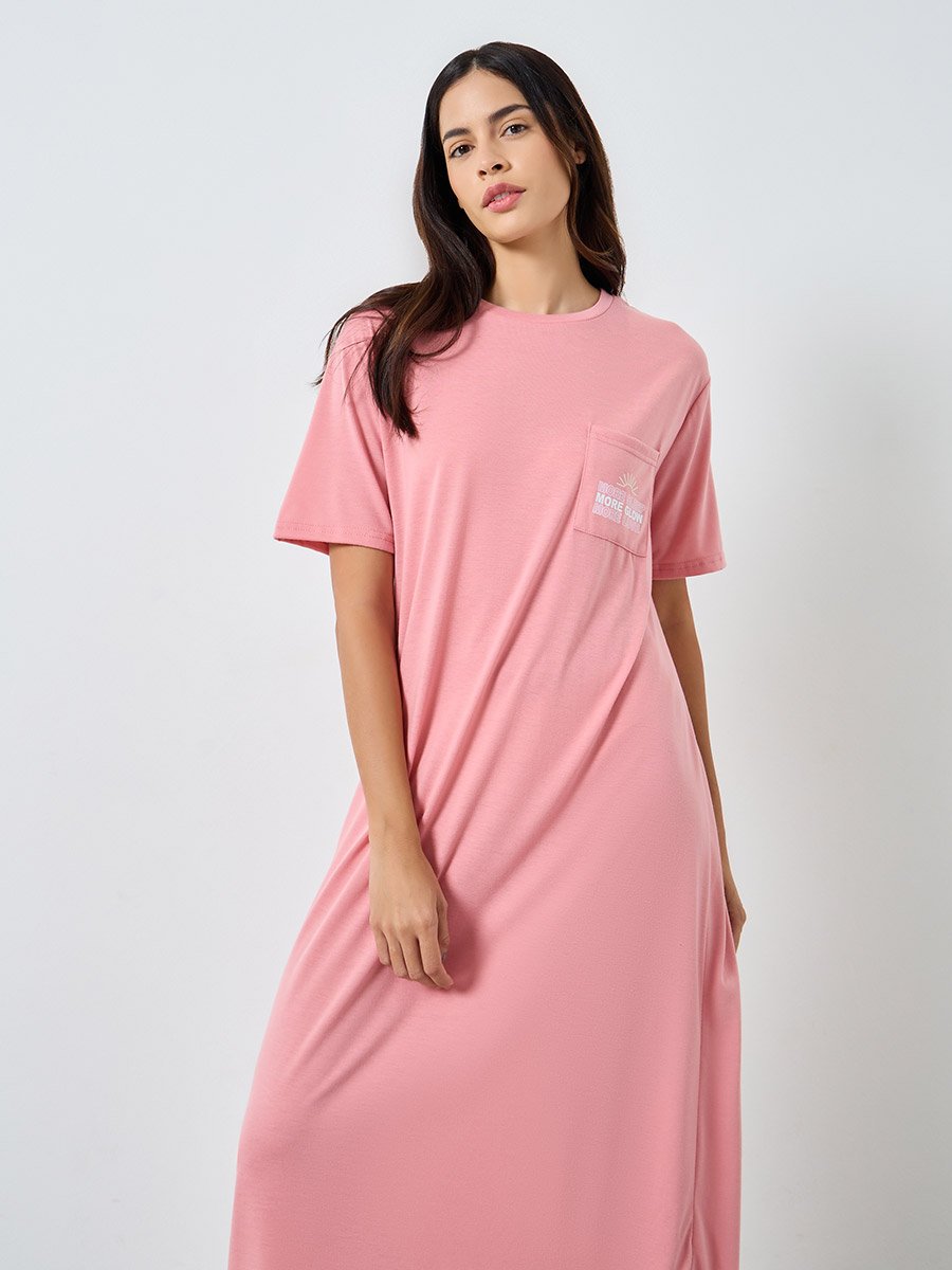 More Love Pocket Print Sleep T-Shirt Dress