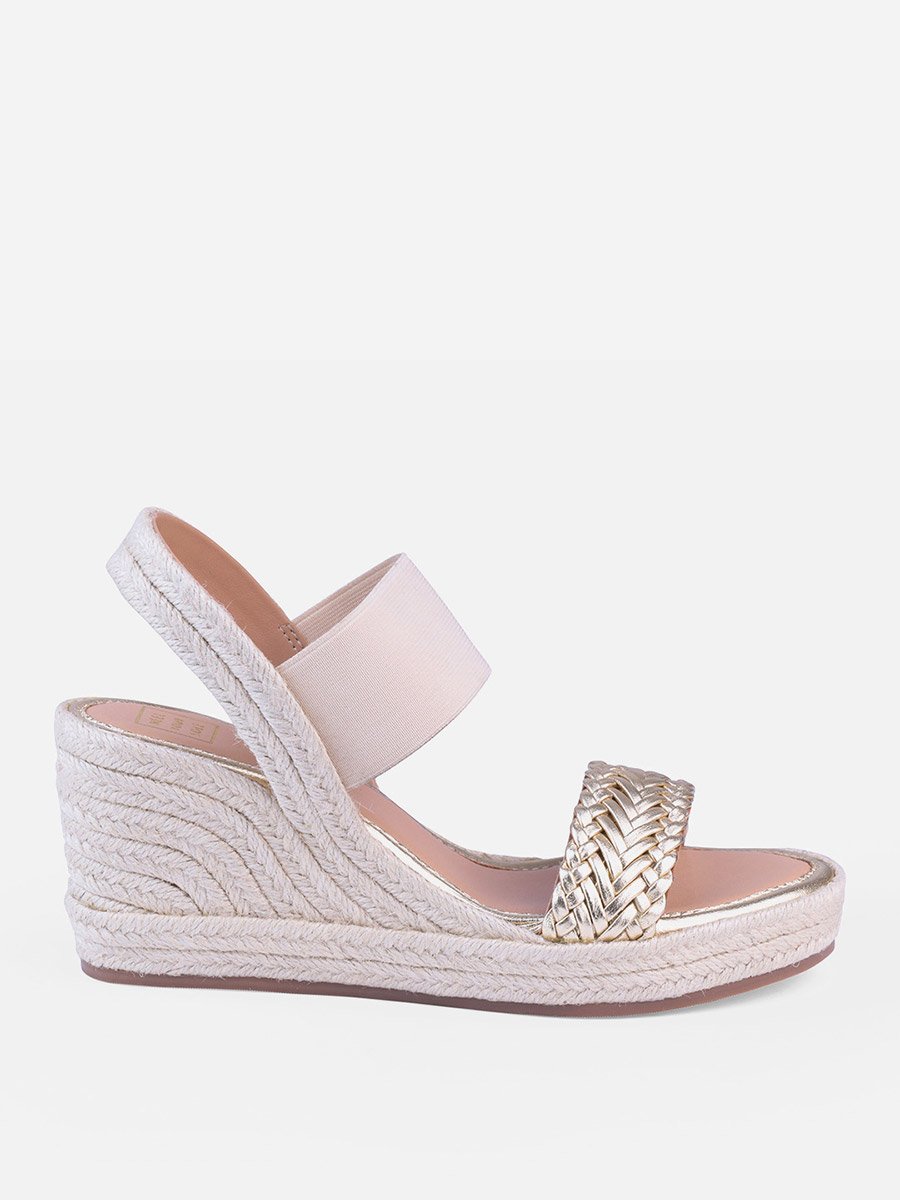 Peggy Gold Wedge Espadrilles
