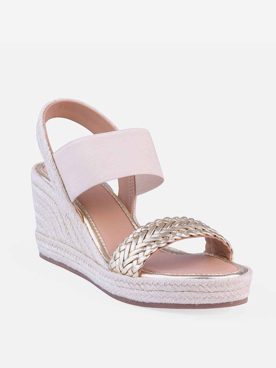 Peggy Gold Wedge Espadrilles