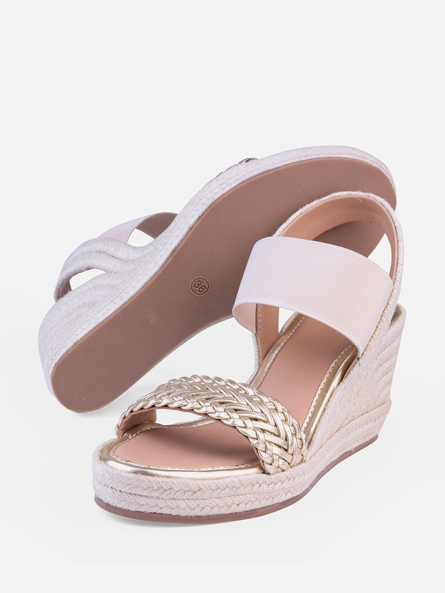 Peggy Gold Wedge Espadrilles