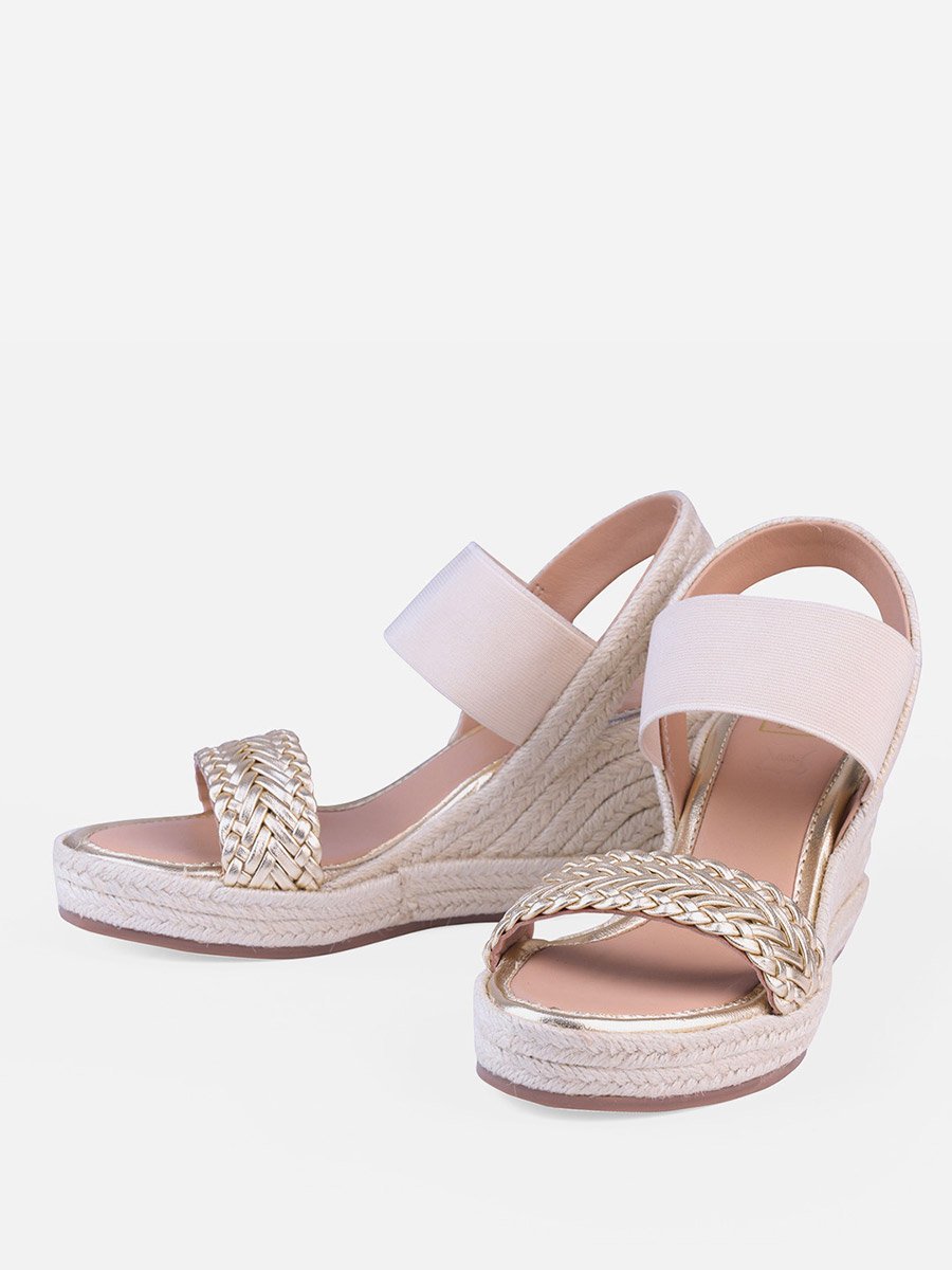 Peggy Gold Wedge Espadrilles