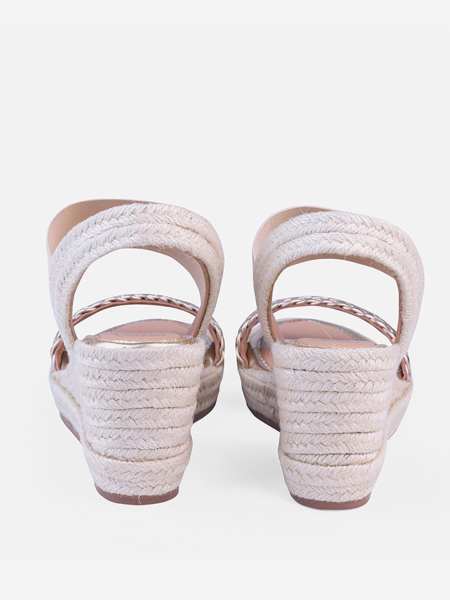 Peggy Gold Wedge Espadrilles