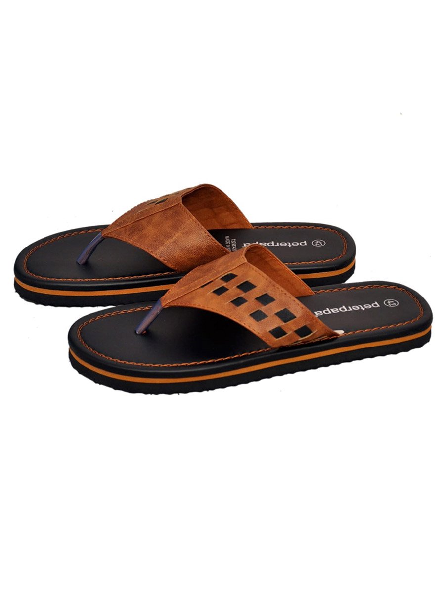 Men Woven Thong Flip Flops