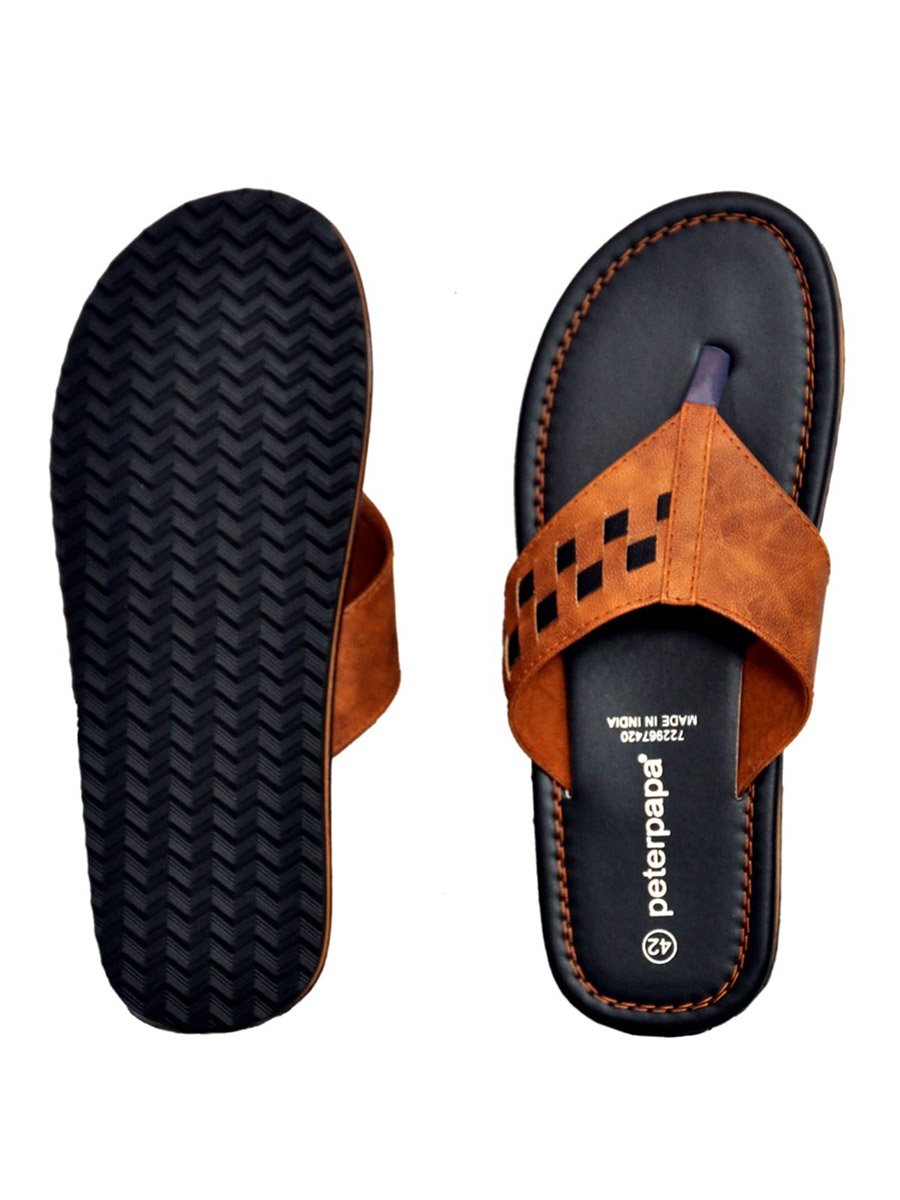Men Woven Thong Flip Flops