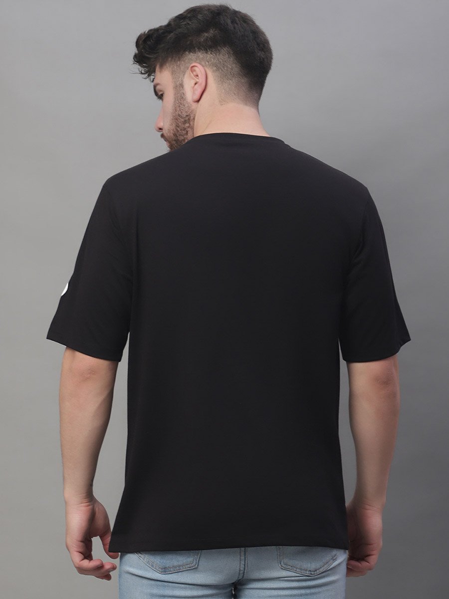Men Black Graphic Print Oversized T-Shirt