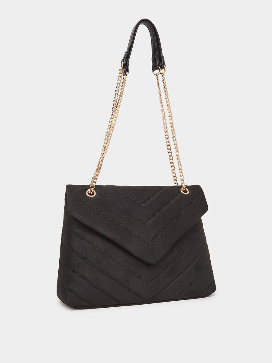 Black Chevron Shoulder Bag