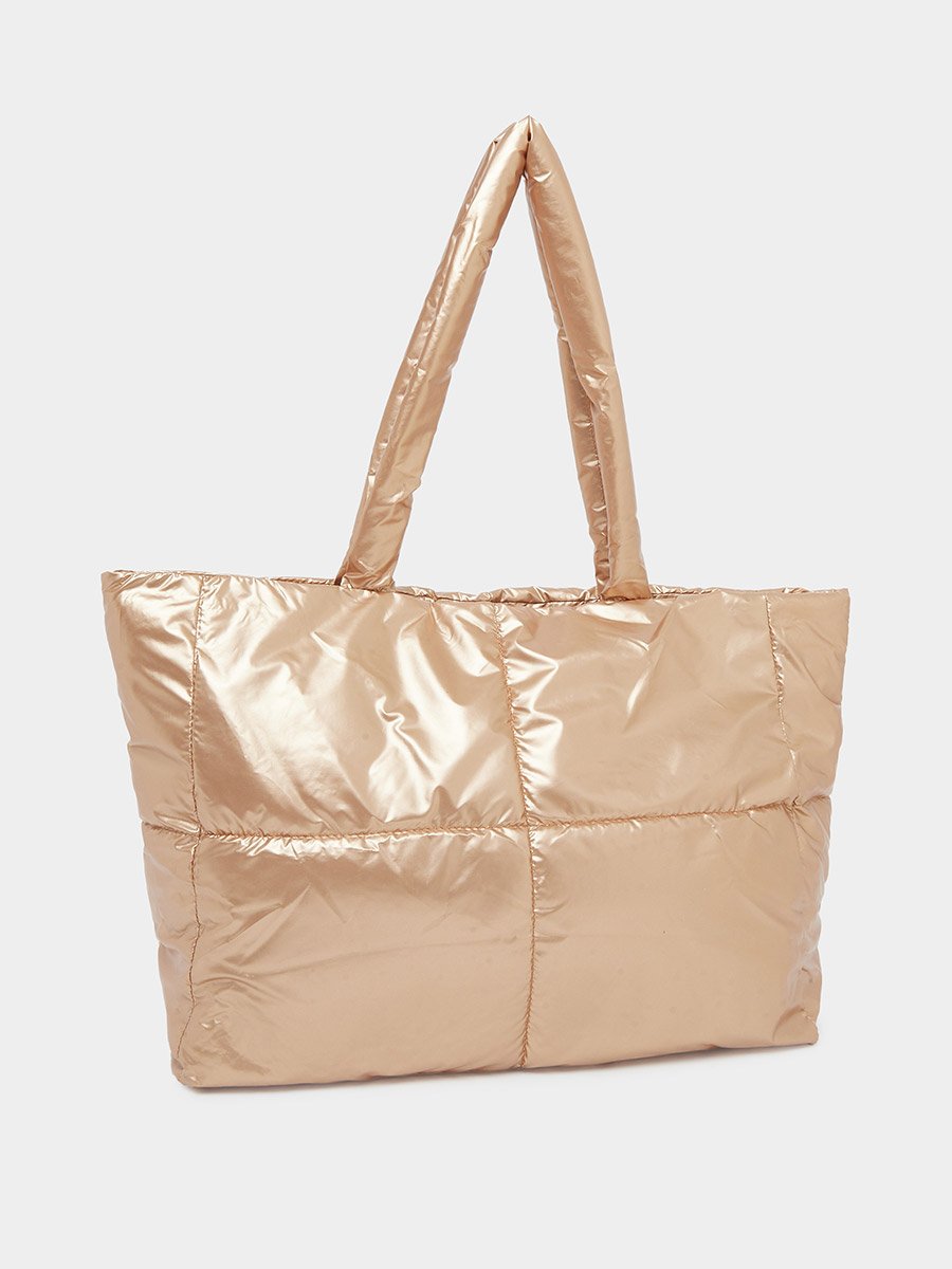 Gold Padded Shopper Bag
