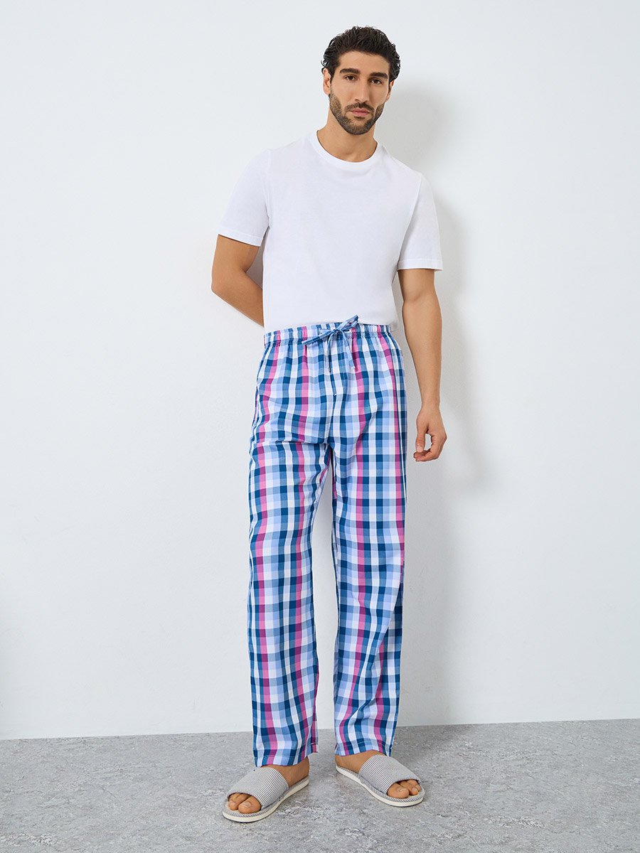 Men Multi Checkered Relaxed Fit Pyjama