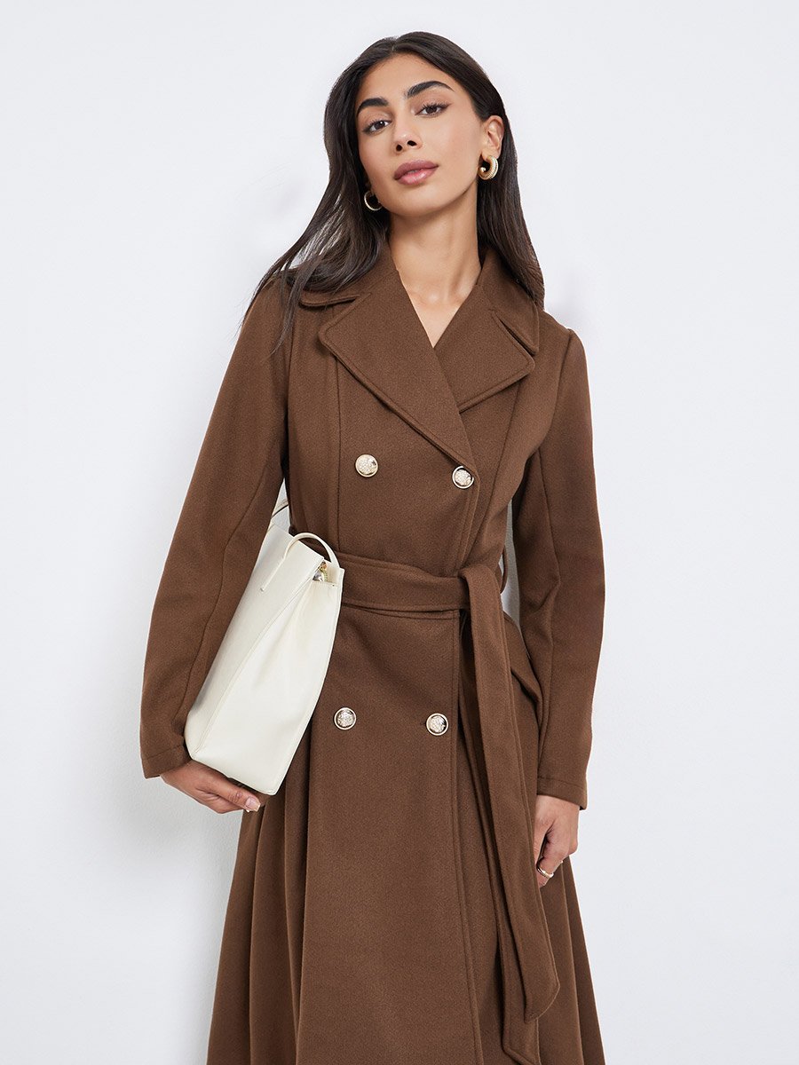 Buttoned Long Sleeves Blazer Midi Dress