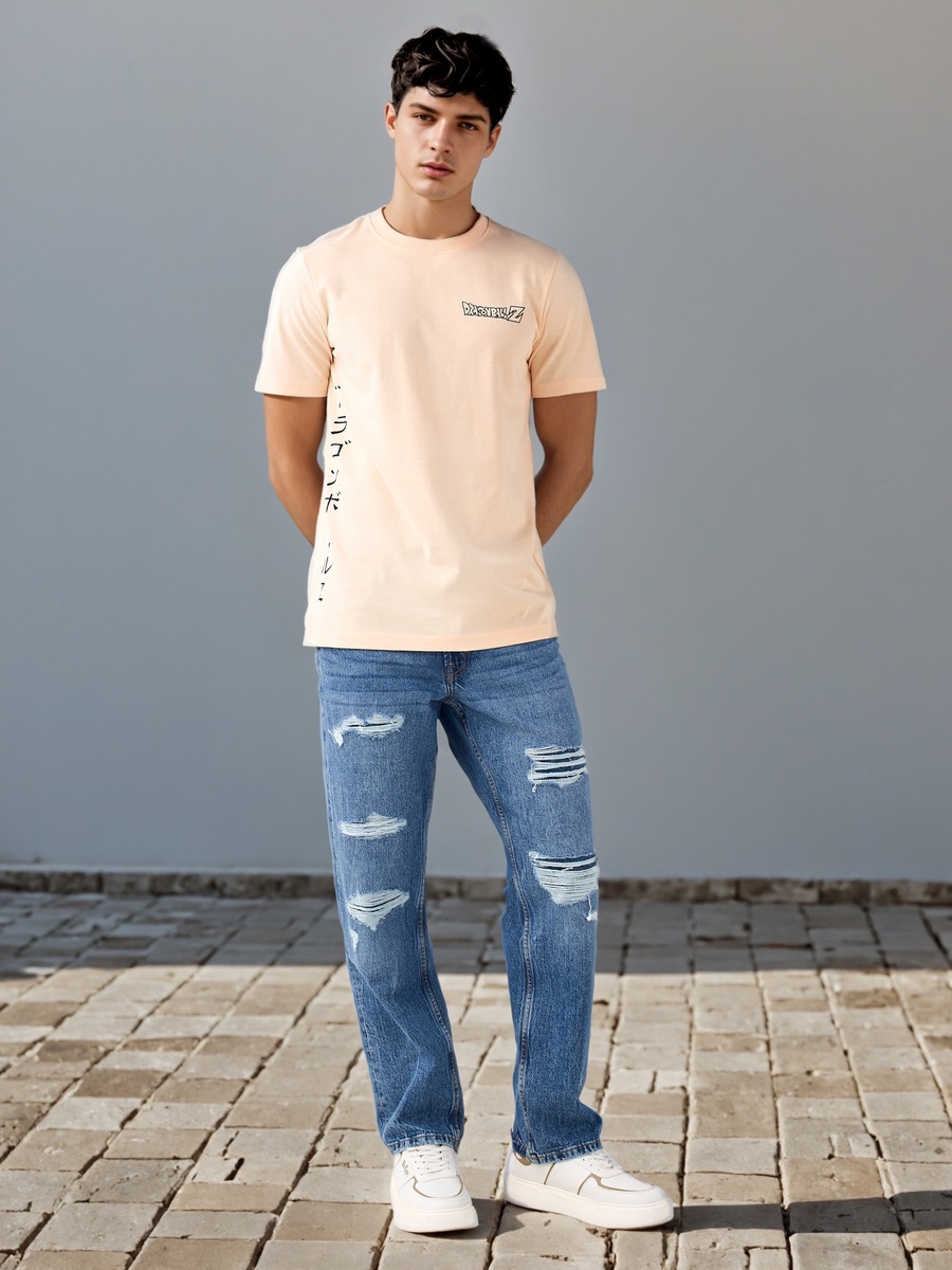 Dragon Ball Z Print Crew Neck T-Shirt