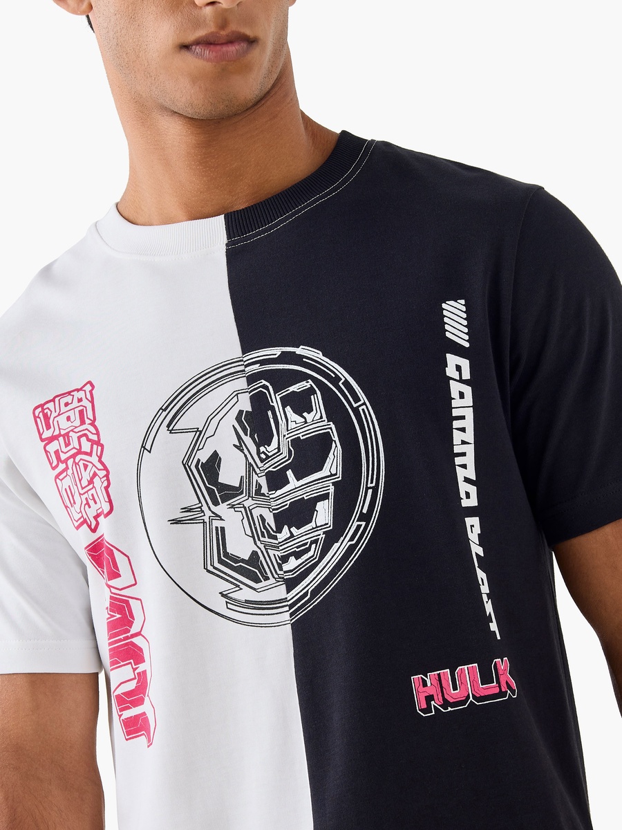 Hulk Print T-Shirt with Crew Neck