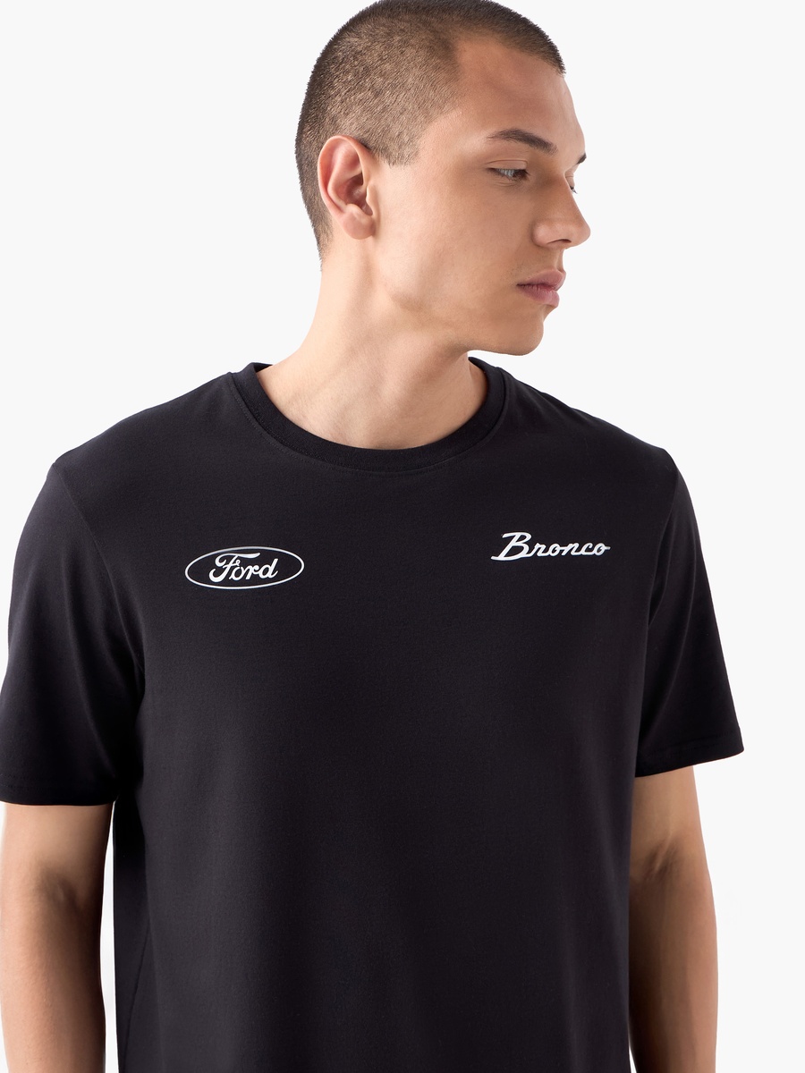 Typographic Print T-Shirt with Crew Neck