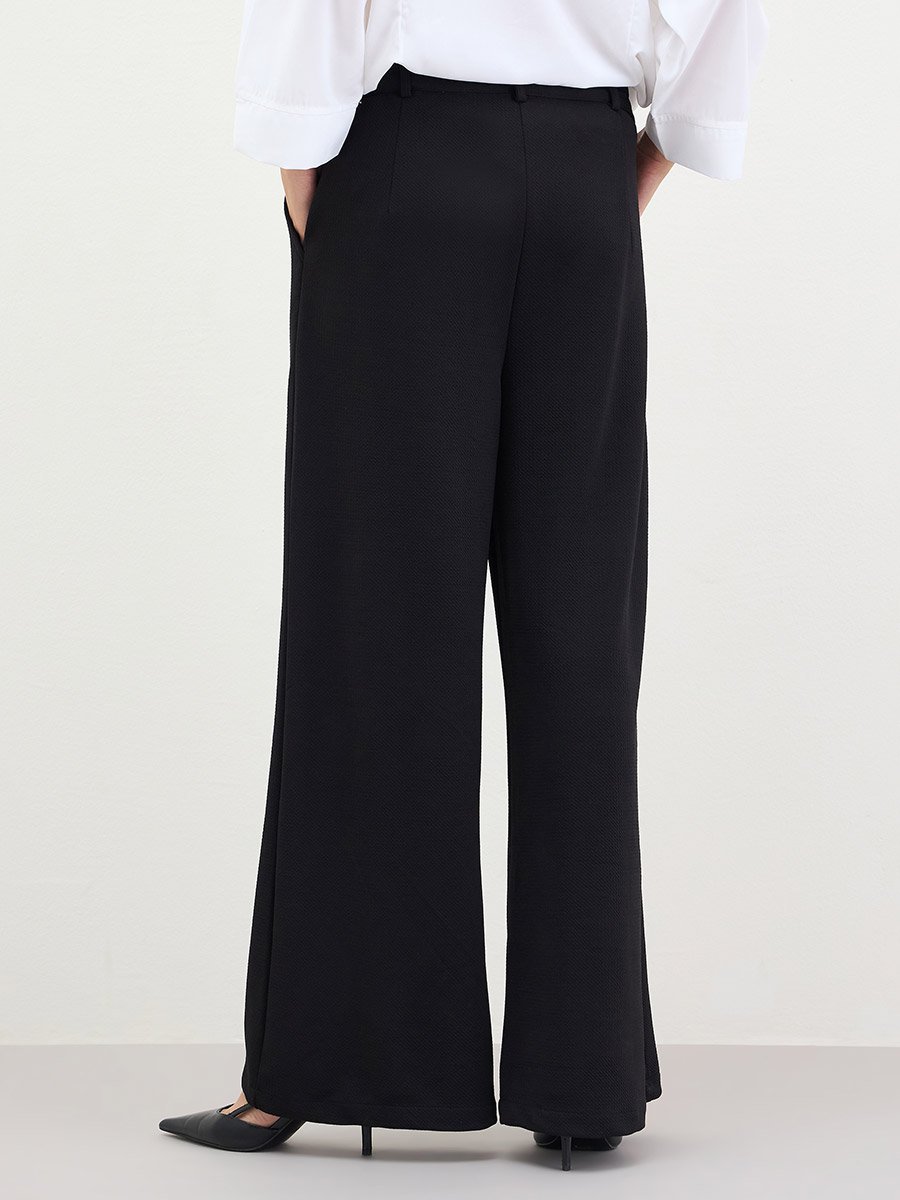 Women Black Wide Leg Trousers