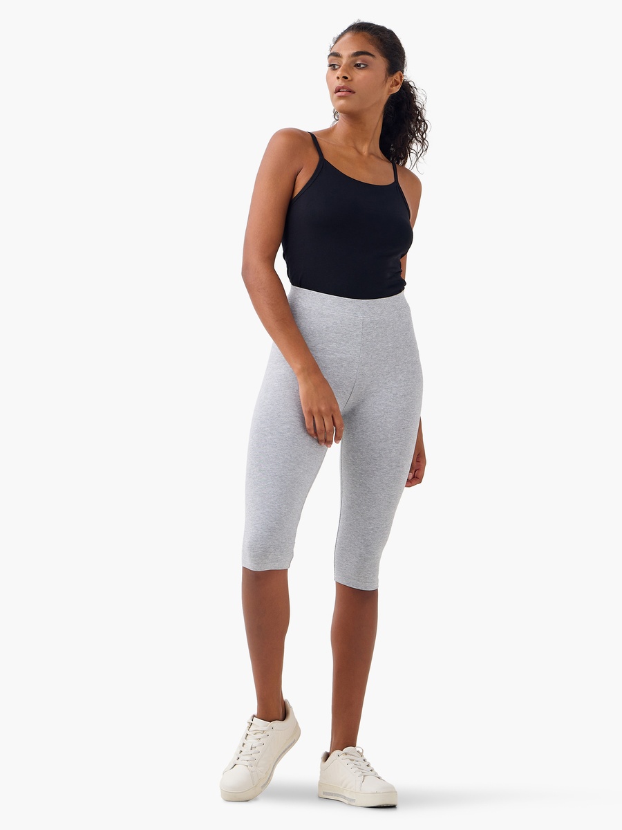 Pack of 2 - Cropped Leggings with Elasticated Waistband