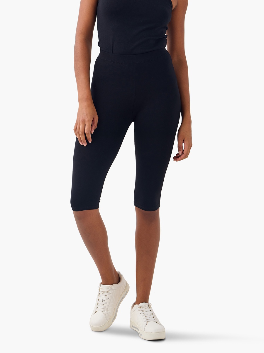Pack of 2 - Cropped Leggings with Elasticated Waistband