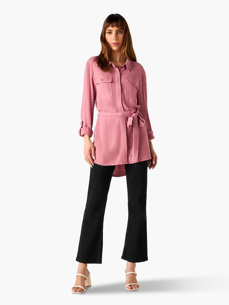 Concealed Draw Pocket Linen Shirt