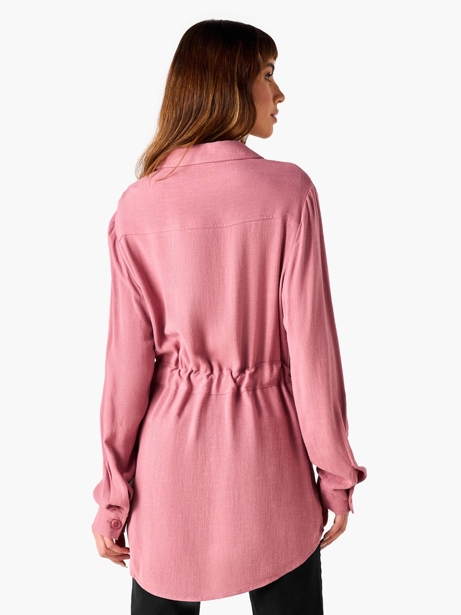 Concealed Draw Pocket Linen Shirt