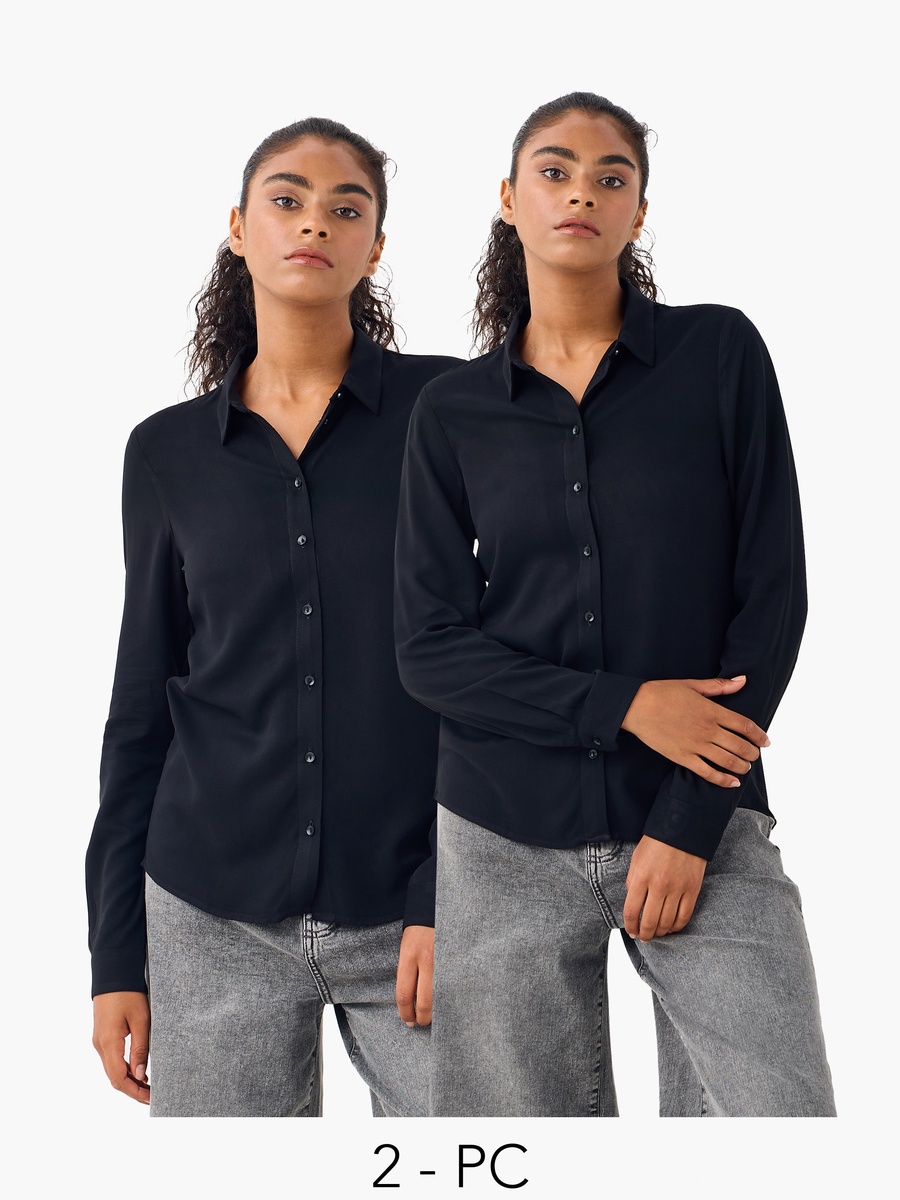 Pack of 2 - Plain Long Sleeve Shirt