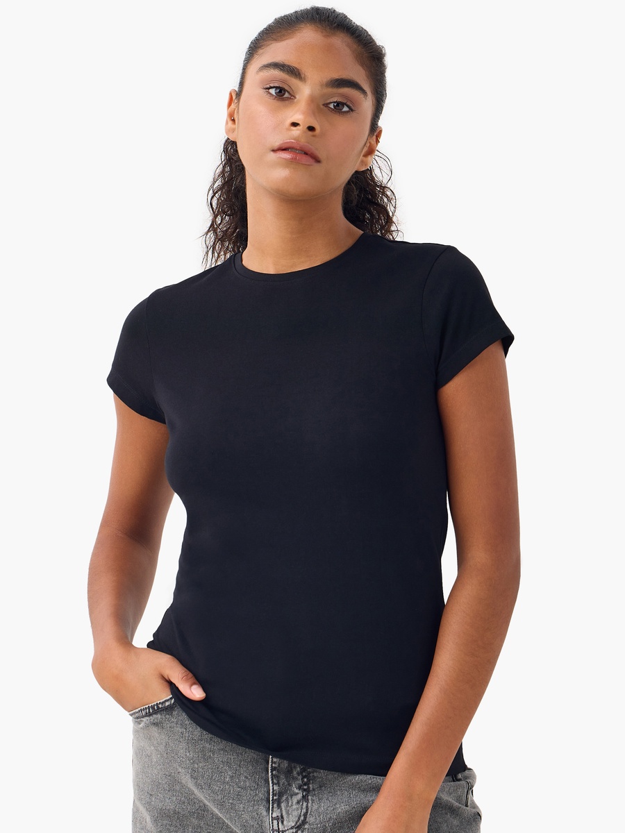 2-Pack Crew Neck Top With Cap Sleeves