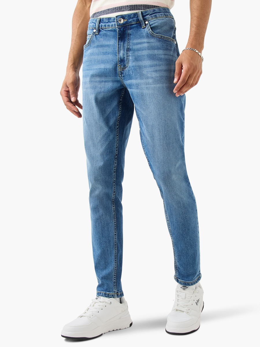Skinny Fit Jeans with Button Closure and Pockets