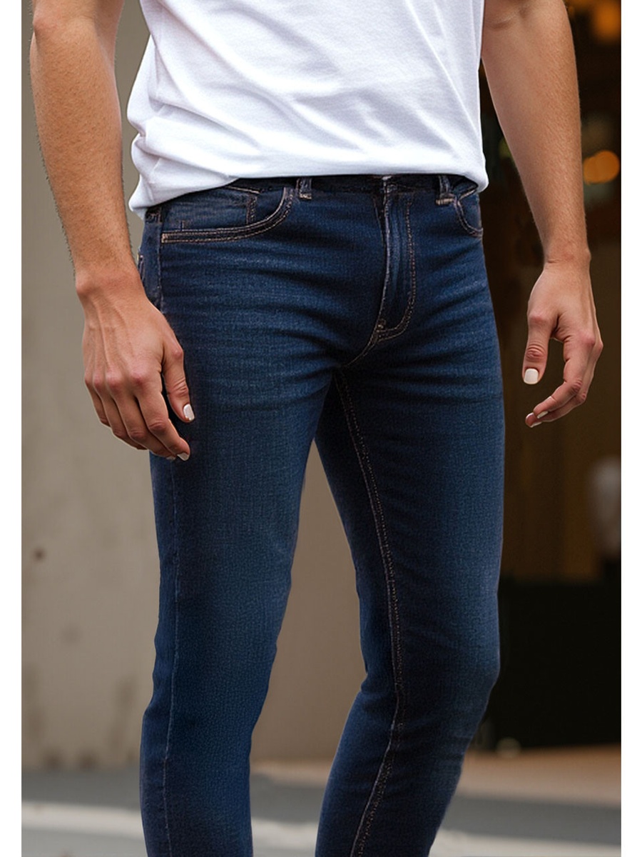 Slim Fit Jeans with Button Closure and Pockets